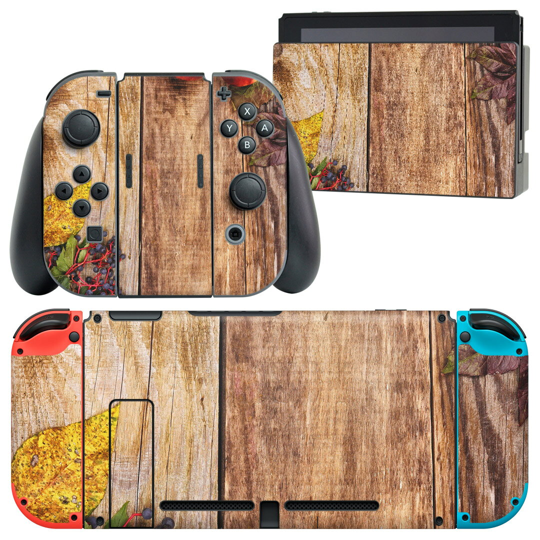 igsticker Nintendo Switch 用 デザインスキンシール 任天堂 ニンテンドー スイッチ 専用 本体ドック Joy-Con Joycon ジョイコン 専用 ゲーム機 カバー アクセサリー フィルム ステッカー 003654 果物　イラスト　りんご