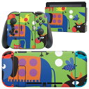 igsticker Nintendo Switch 用 デザインスキンシール 任天堂 ニンテンドー スイッチ 専用 本体ドック Joy-Con Joycon ジョイコン 専用 ゲーム機 カバー アクセサリー フィルム ステッカー 003816 動物　キャラクター　ポップ