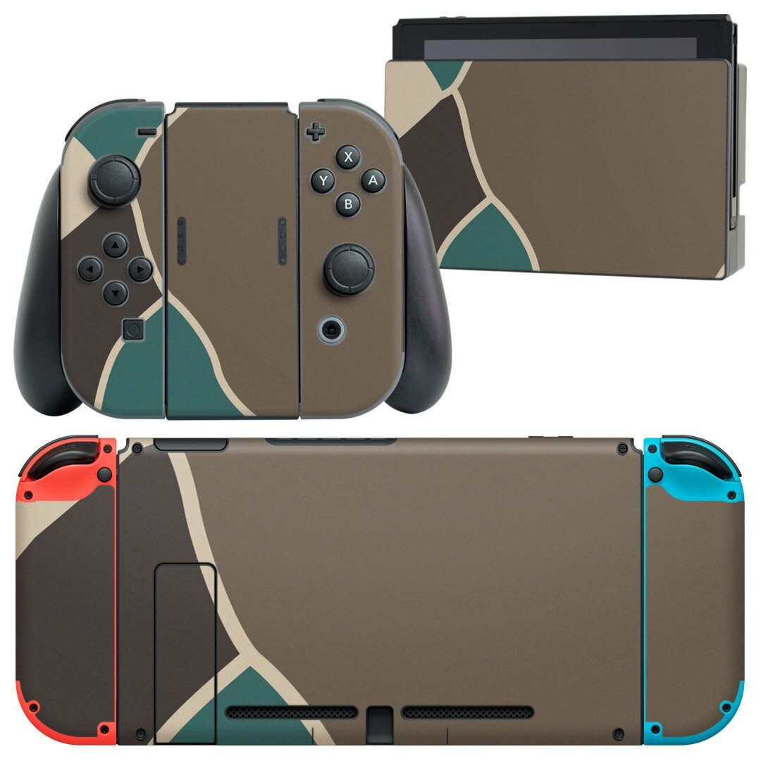 igsticker Nintendo Switch 用 デザインスキンシール 任天堂 ニンテンドー スイッチ 専用 本体ドック Joy-Con Joycon ジョイコン 専用 ゲーム機 カバー アクセサリー フィルム ステッカー 003864 迷彩 カモフラ 模様