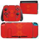 igsticker Nintendo Switch 用 デザインスキンシール 任天堂 ニンテンドー スイッチ 専用 本体ドック Joy-Con Joycon ジョイコン 専用 ゲーム機 カバー アクセサリー フィルム ステッカー 003906 花 赤