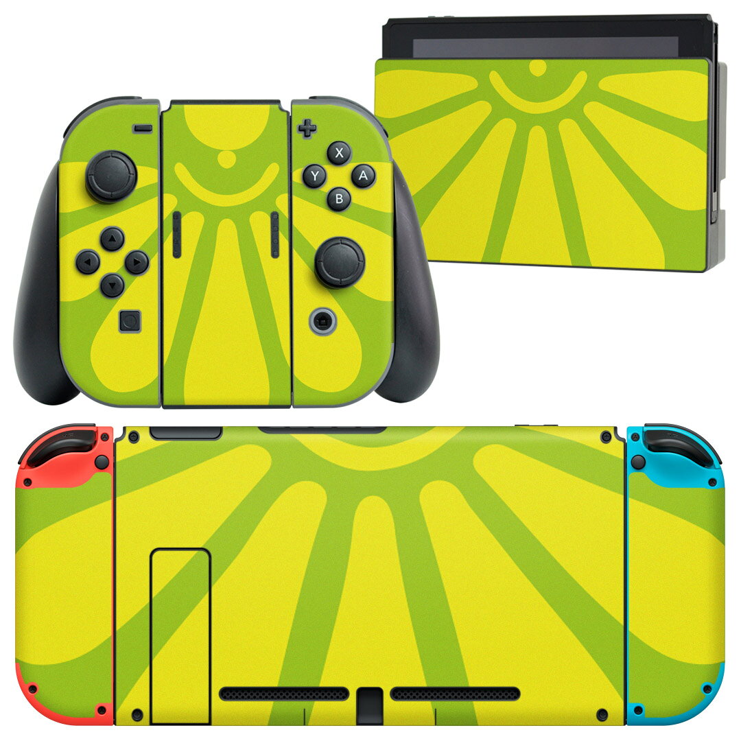 製品名 Nintendo Switch 本体裏面＆ドック正面＆ジョイコン専用 デザインスキンシール セット内容 Nintendo Switch 本体＆ドック＆ジョイコン用スキンシール（各1枚） ニンテンドースイッチ専用です。携帯機のSwitch LiteやProコンには対応していません。 商品特徴 再剥離性シートを素材に採用し、細かな位置調整がしやすく貼り直しが容易です。専用の業務プリンターを使い、商品画像と遜色のない美しい印刷仕上がり。 注意事項 画像はサンプルですので、ご覧の環境によっては多少色味に違いを感じる場合がございます。 イメージと違った、モニターと色味が異なるという理由での交換や返金はご対応出来かねます。スキンシールのみの販売で、ニンテンドースイッチ本体などは付属しません。シワができた場合、ドライヤーなどで軽く温め、外側に向けてシワを伸ばすように貼ってください。初回貼付時の位置調整や貼り直しは可能ですが、しっかりと押し付けて接着させた後の再剥離、再利用は保証しておりません。また接着部に油分や汚れが付着しますと角の部分は剥がれやすくなりますので、貼付時はあまり触れないようにご注意ください。無地のセミグロスシートにデザインをプリントした商品で、デコなどの加工はございません。 凹凸や光沢があるように見えたり布地や金属を素材にしたように見える商品もありますが、デザインの図版によるものです。印刷時に微妙な画像のズレが生じる場合がございます。ご注文後に1点1点制作する受注生産品の為、不良品以外のご返品や交換は固くお断りします。当店における繰り返しの実機テストでは問題ありませんでしたが、経過年数や使用環境により、シールを剥がす際に本体の塗装が一部剥がれる可能性があります。恐れ入りますが、万が一そのような状況になった場合でも当店ではゲーム機本体の保証は出来かねますので、予めご理解の上お求めください。 商品発送 完全受注生産のハンドメイド商品となりますので、既製品と比べて発送までお時間を頂いています。 基本的に決済確認後2?3営業日、最大で10営業日での発送となります。繁忙期や休業日明けの場合はさらに時間がかかる場合があります。 その際には別途メールにてご連絡致します。メール便の場合、発送日から到着までに2?4日ほどかかる場合が多く、紛失などの保障もご対応できかねます。あらかじめご了承下さい。