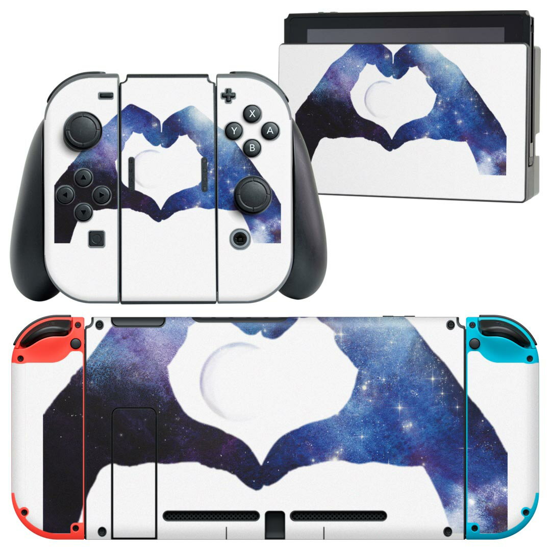 igsticker Nintendo Switch 用 デザインスキンシール 任天堂 ニンテンドー スイッチ 専用 本体ドック Joy-Con Joycon ジョイコン 専用 ゲーム機 カバー アクセサリー フィルム ステッカー 020071 デザイン 手 シルエット