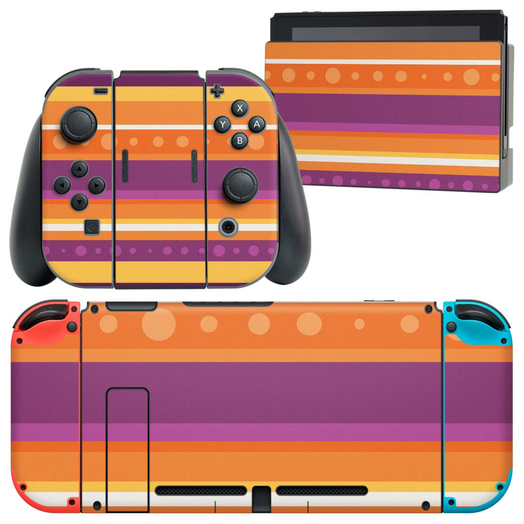 igsticker Nintendo Switch 用 デザインスキンシール 任天堂 ニンテンドー スイッチ 専用 本体ドック Joy-Con Joycon ジョイコン 専用 ゲーム機 カバー アクセサリー フィルム ステッカー 020105 ハロウィン Halloween