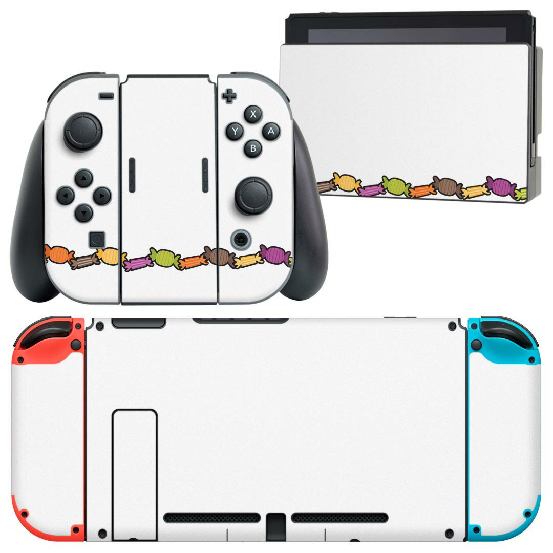 igsticker Nintendo Switch 用 デザインスキンシール 任天堂 ニンテンドー スイッチ 専用 本体ドック Joy-Con Joycon ジョイコン 専用 ゲーム機 カバー アクセサリー フィルム ステッカー 020117 ハロウィン Halloween