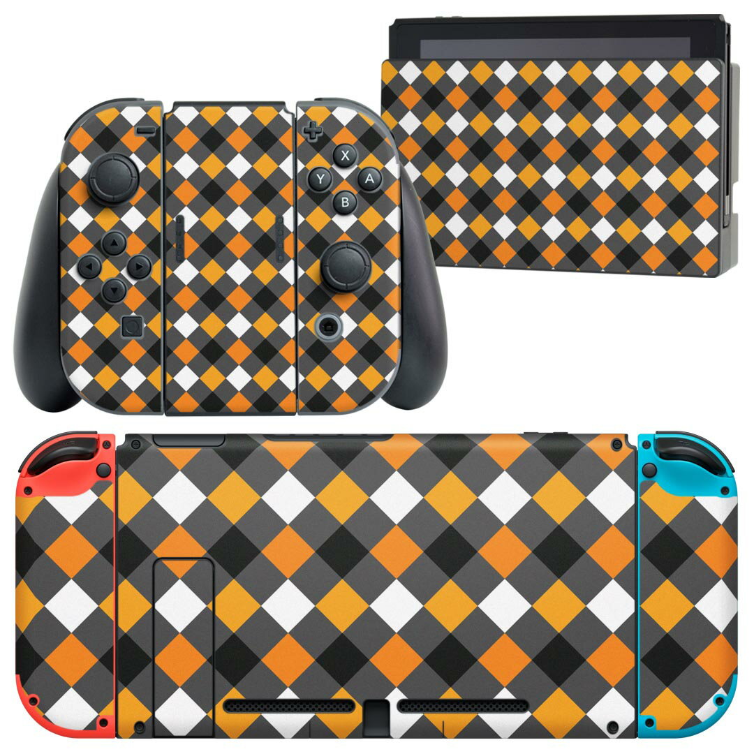 igsticker Nintendo Switch 用 デザインスキンシール 任天堂 ニンテンドー スイッチ 専用 本体ドック Joy-Con Joycon ジョイコン 専用 ゲーム機 カバー アクセサリー フィルム ステッカー 020121 ハロウィン Halloween