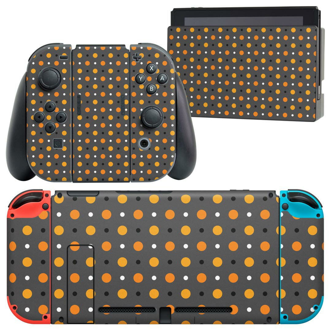 igsticker Nintendo Switch 用 デザインスキンシール 任天堂 ニンテンドー スイッチ 専用 本体ドック Joy-Con Joycon ジョイコン 専用 ゲーム機 カバー アクセサリー フィルム ステッカー 020130 ハロウィン Halloween