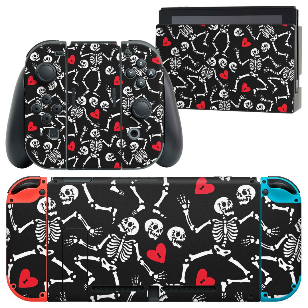 igsticker Nintendo Switch 用 デザインスキンシール 任天堂 ニンテンドー スイッチ 専用 本体ドック Joy-Con Joycon ジョイコン 専用 ゲーム機 カバー アクセサリー フィルム ステッカー 020134 ハロウィン Halloween