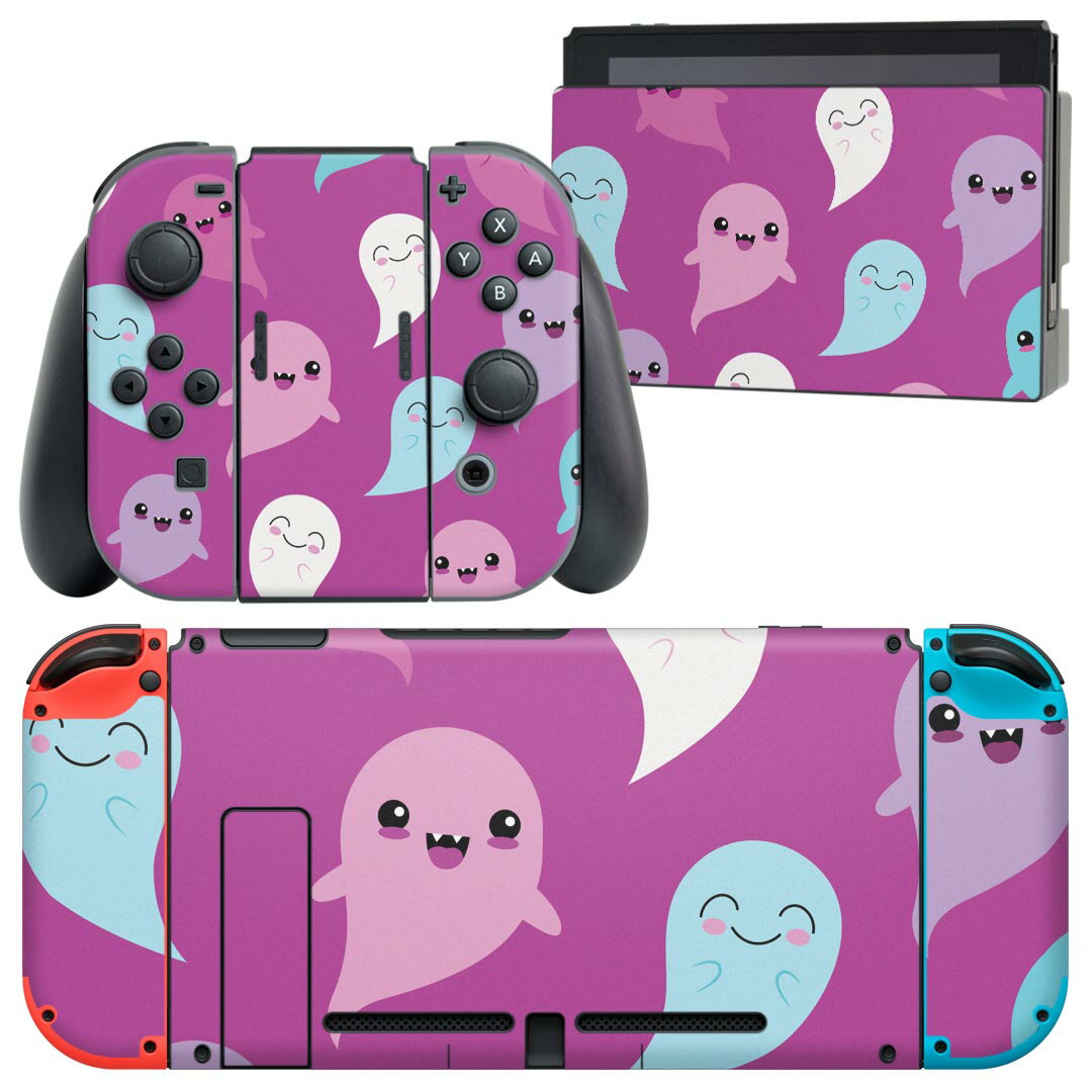 igsticker Nintendo Switch 用 デザインスキンシール 任天堂 ニンテンドー スイッチ 専用 本体ドック Joy-Con Joycon ジョイコン 専用 ゲーム機 カバー アクセサリー フィルム ステッカー 020147 ハロウィン Halloween