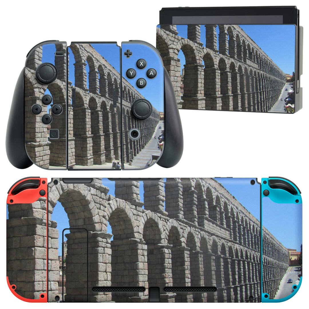 igsticker Nintendo Switch 用 デザインスキンシール 任天堂 ニンテンドー スイッチ 専用 本体ドック Joy-Con Joycon ジョイコン 専用 ゲーム機 カバー アクセサリー フィルム ステッカー 022877 写真　建築物