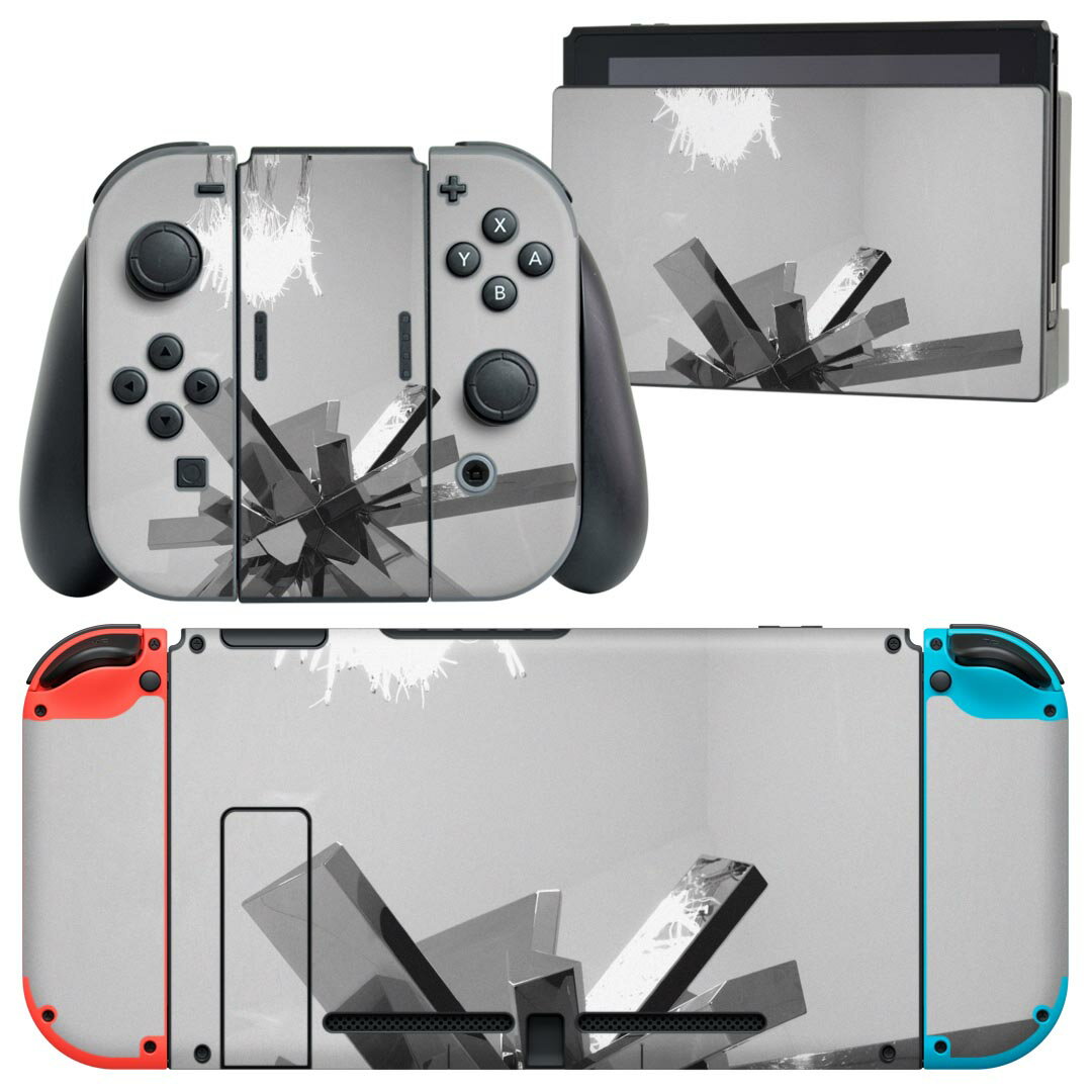 igsticker Nintendo Switch 用 デザインスキンシール 任天堂 ニンテンドー スイッチ 専用 本体ドック Joy-Con Joycon ジョイコン 専用 ゲーム機 カバー アクセサリー フィルム ステッカー 022898 写真 建造物 モノクロ