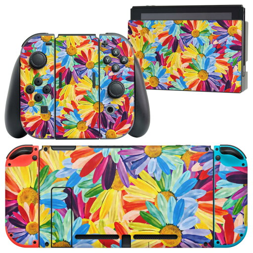 igsticker Nintendo Switch 用 デザインスキンシール 任天堂 ニンテンドー スイッチ 専用 本体ドック Joy-Con Joycon ジョイコン 専用 ゲーム機 カバー アクセサリー フィルム ステッカー 022930 花 カラフル イラスト レインボー igsticker Nintendo Switch 用 デザインスキンシール 任天堂 ニンテンドー スイッチ 専用 本体ドック Joy-Con Joycon ジョイコン 専用 ゲーム機 カバー アクセサリー フィルム ステッカー 022930 花 カラフル イラスト レインボー