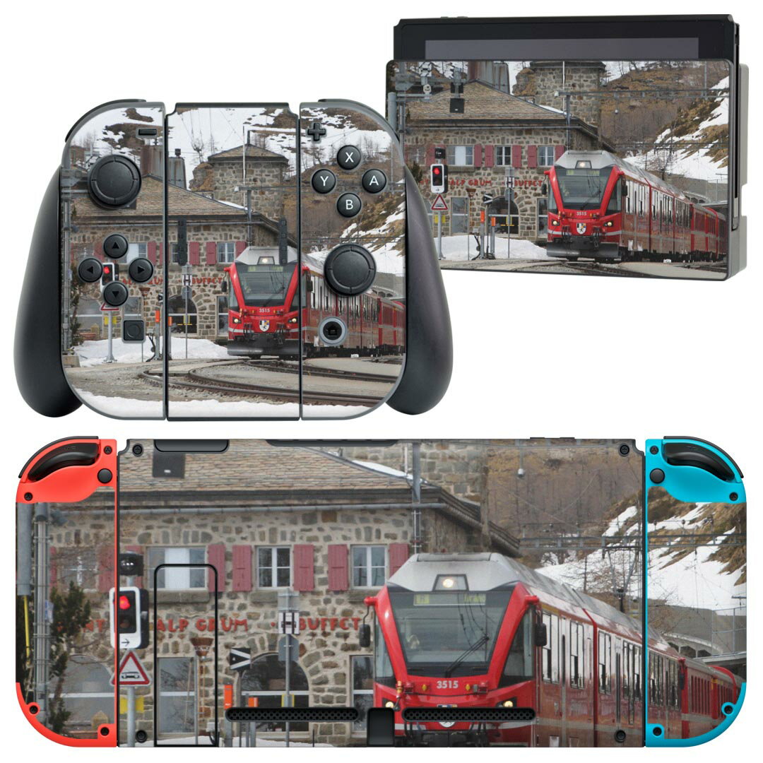 igsticker Nintendo Switch 用 デザインスキンシール 任天堂 ニンテンドー スイッチ 専用 本体ドック Joy-Con Joycon ジョイコン 専用 ゲーム機 カバー アクセサリー フィルム ステッカー 022971 電車　写真　風景