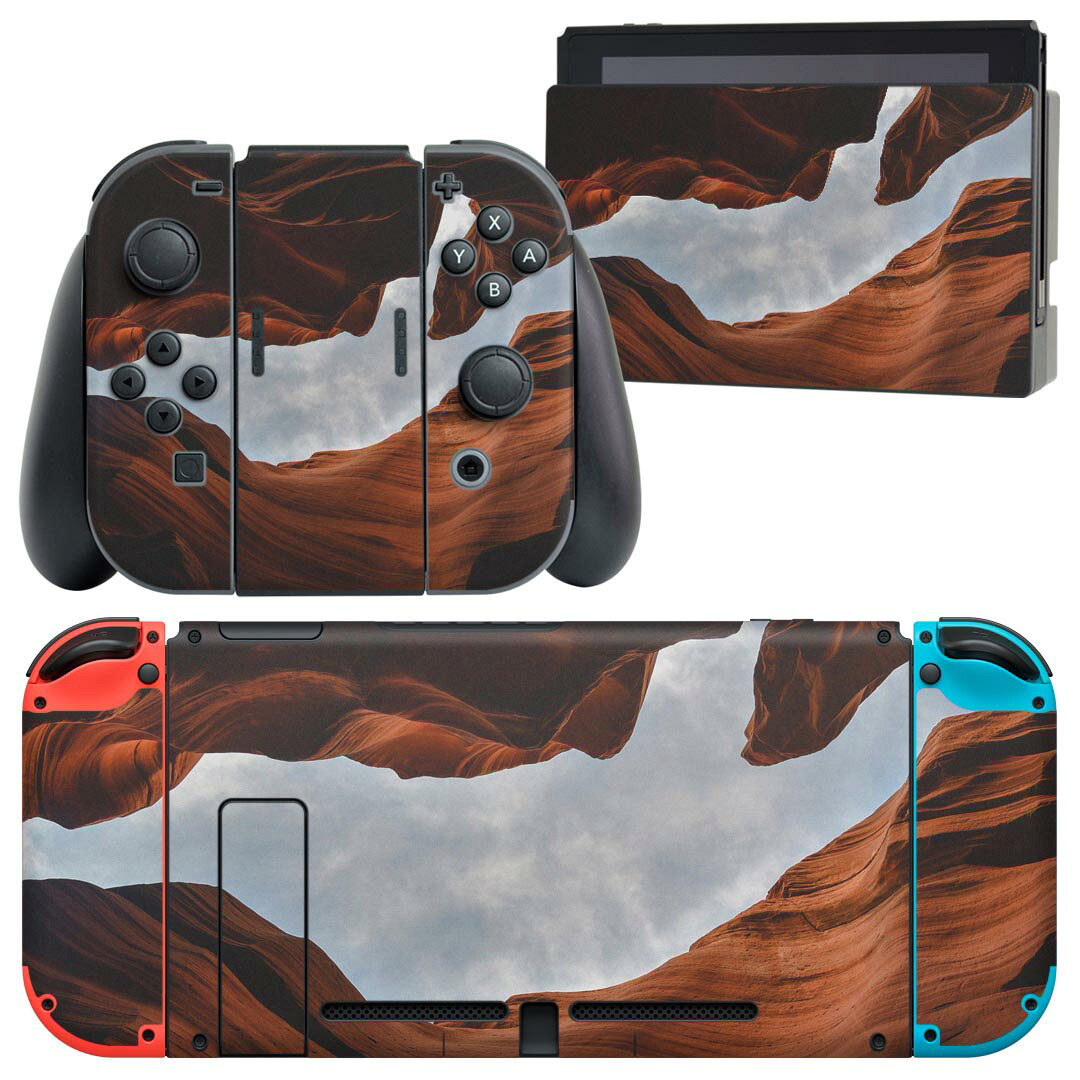 igsticker Nintendo Switch 用 デザインスキンシール 任天堂 ニンテンドー スイッチ 専用 本体ドック Joy-Con Joycon ジョイコン 専用 ゲーム機 カバー アクセサリー フィルム ステッカー 023069 岩　自然　景色