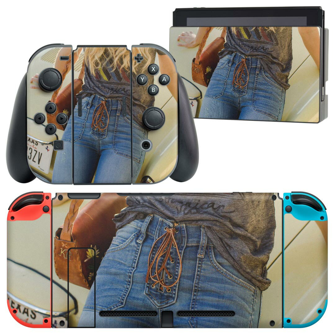 igsticker Nintendo Switch 用 デザインスキンシール 任天堂 ニンテンドー スイッチ 専用 本体ドック Joy-Con Joycon ジョイコン 専用 ゲーム機 カバー アクセサリー フィルム ステッカー 023072 人物 車 ファッション