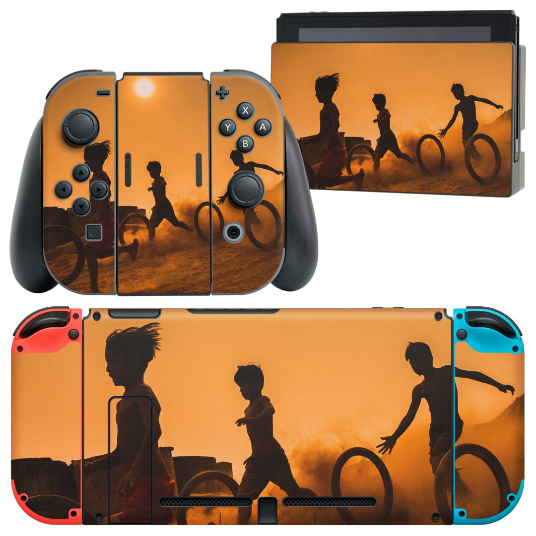 igsticker Nintendo Switch 用 デザインスキンシール 任天堂 ニンテンドー スイッチ 専用 本体ドック Joy-Con Joycon ジョイコン 専用 ゲーム機 カバー アクセサリー フィルム ステッカー 023112 人物 子供 写真