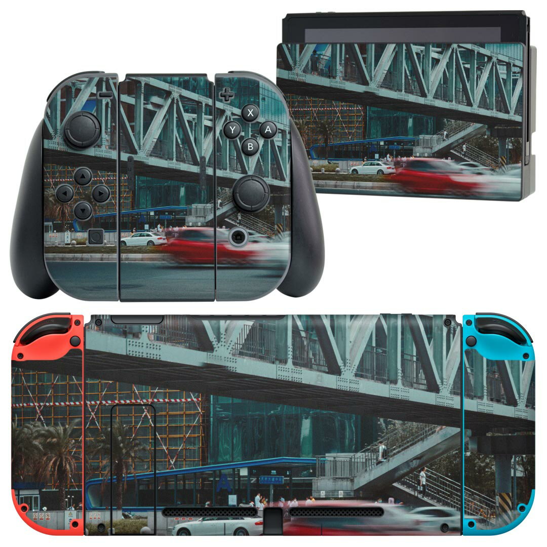 igsticker Nintendo Switch 用 デザインスキンシール 任天堂 ニンテンドー スイッチ 専用 本体ドック Joy-Con Joycon ジョイコン 専用 ゲーム機 カバー アクセサリー フィルム ステッカー 023125 風景 写真 車