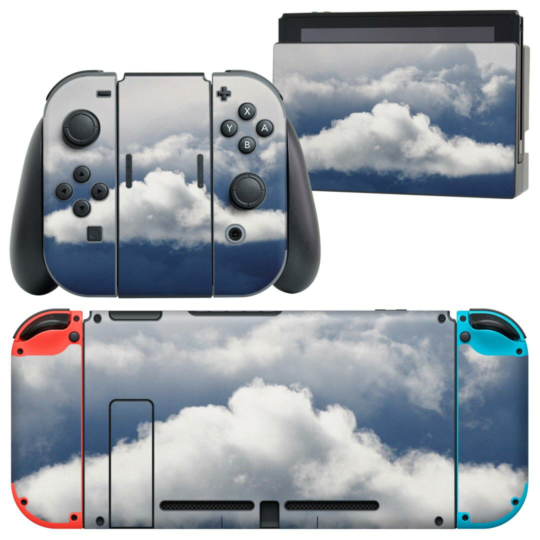 igsticker Nintendo Switch 用 デザインスキンシール 任天堂 ニンテンドー スイッチ 専用 本体ドック Joy-Con Joycon ジョイコン 専用 ゲーム機 カバー アクセサリー フィルム ステッカー 023135 空 雲 自然