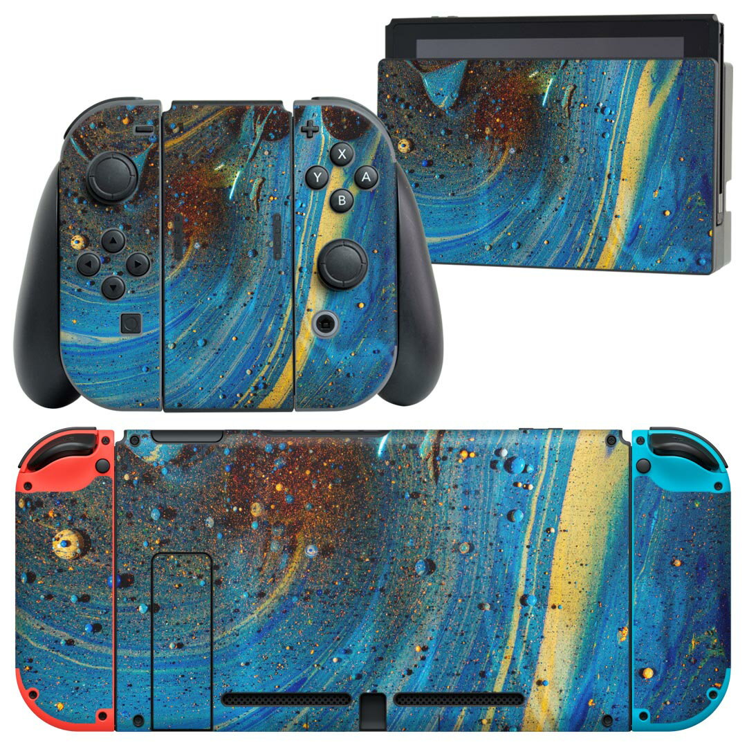 igsticker Nintendo Switch 用 デザインスキンシール 任天堂 ニンテンドー スイッチ 専用 本体ドック Joy-Con Joycon ジョイコン 専用 ゲーム機 カバー アクセサリー フィルム ステッカー 023153 ペイント 柄