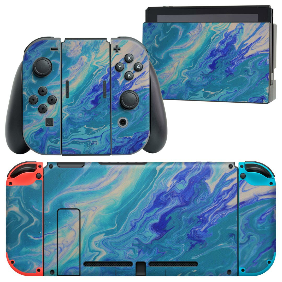 igsticker Nintendo Switch 用 デザインスキンシール 任天堂 ニンテンドー スイッチ 専用 本体ドック Joy-Con Joycon ジョイコン 専用 ゲーム機 カバー アクセサリー フィルム ステッカー 023155 ペイント 柄
