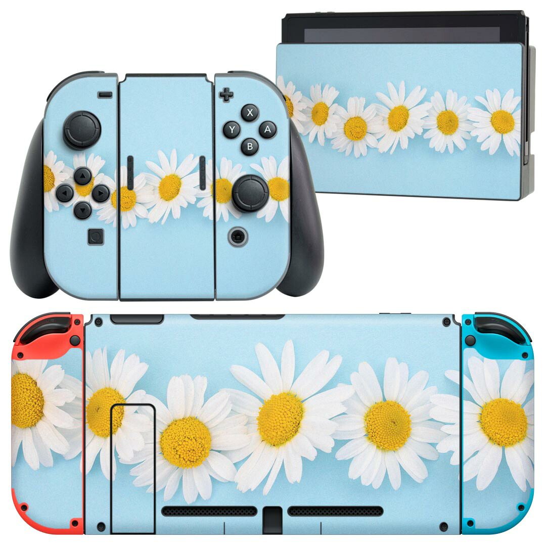 製品名 Nintendo Switch 本体裏面＆ドック正面＆ジョイコン専用 デザインスキンシール セット内容 Nintendo Switch 本体＆ドック＆ジョイコン用スキンシール（各1枚） ニンテンドースイッチ専用です。携帯機のSwitch LiteやProコンには対応していません。 商品特徴 再剥離性シートを素材に採用し、細かな位置調整がしやすく貼り直しが容易です。専用の業務プリンターを使い、商品画像と遜色のない美しい印刷仕上がり。 注意事項 画像はサンプルですので、ご覧の環境によっては多少色味に違いを感じる場合がございます。 イメージと違った、モニターと色味が異なるという理由での交換や返金はご対応出来かねます。スキンシールのみの販売で、ニンテンドースイッチ本体などは付属しません。シワができた場合、ドライヤーなどで軽く温め、外側に向けてシワを伸ばすように貼ってください。初回貼付時の位置調整や貼り直しは可能ですが、しっかりと押し付けて接着させた後の再剥離、再利用は保証しておりません。また接着部に油分や汚れが付着しますと角の部分は剥がれやすくなりますので、貼付時はあまり触れないようにご注意ください。無地のセミグロスシートにデザインをプリントした商品で、デコなどの加工はございません。 凹凸や光沢があるように見えたり布地や金属を素材にしたように見える商品もありますが、デザインの図版によるものです。印刷時に微妙な画像のズレが生じる場合がございます。ご注文後に1点1点制作する受注生産品の為、不良品以外のご返品や交換は固くお断りします。当店における繰り返しの実機テストでは問題ありませんでしたが、経過年数や使用環境により、シールを剥がす際に本体の塗装が一部剥がれる可能性があります。恐れ入りますが、万が一そのような状況になった場合でも当店ではゲーム機本体の保証は出来かねますので、予めご理解の上お求めください。 商品発送 完全受注生産のハンドメイド商品となりますので、既製品と比べて発送までお時間を頂いています。 基本的に決済確認後2?3営業日、最大で10営業日での発送となります。繁忙期や休業日明けの場合はさらに時間がかかる場合があります。 その際には別途メールにてご連絡致します。メール便の場合、発送日から到着までに2?4日ほどかかる場合が多く、紛失などの保障もご対応できかねます。あらかじめご了承下さい。