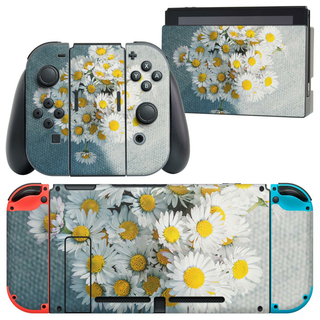 igsticker Nintendo Switch 用 デザインスキンシール 任天堂 ニンテンドー スイッチ 専用 本体ドック Joy-Con Joycon ジョイコン 専用 ゲーム機 カバー アクセサリー フィルム ステッカー 023185 花 フラワー 写真