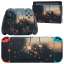 igsticker Nintendo Switch 用 デザインスキンシール 任天堂 ニンテンドー スイッチ 専用 本体ドック Joy-Con Joycon ジョイコン 専用 ゲーム機 カバー アクセサリー フィルム ステッカー 023194 花火 写真