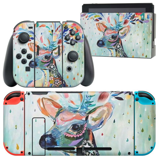 igsticker Nintendo Switch 用 デザインスキンシール 任天堂 ニンテンドー スイッチ 専用 本体ドック Joy-Con Joycon ジョイコン 専用 ゲーム機 カバー アクセサリー フィルム ステッカー 023199 カラフル 鹿 動物 igsticker Nintendo Switch 用 デザインスキンシール 任天堂 ニンテンドー スイッチ 専用 本体ドック Joy-Con Joycon ジョイコン 専用 ゲーム機 カバー アクセサリー フィルム ステッカー 023199 カラフル 鹿 動物