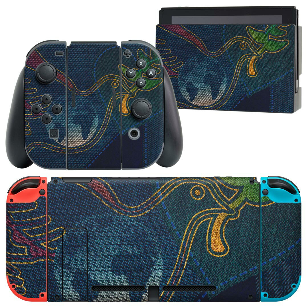 igsticker Nintendo Switch 用 デザインスキンシール 任天堂 ニンテンドー スイッチ 専用 本体ドック Joy-Con Joycon ジョイコン 専用 ゲーム機 カバー アクセサリー フィルム ステッカー 023234 平和 地球 鳩