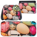 igsticker Nintendo Switch 用 デザインスキンシール 任天堂 ニンテンドー スイッチ 専用 本体ドック Joy-Con Joycon ジョイコン 専用 ゲーム機 カバー アクセサリー フィルム ステッカー 023244 たまご カラフル 写真