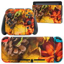 igsticker Nintendo Switch 用 デザインスキンシール 任天堂 ニンテンドー スイッチ 専用 本体ドック Joy-Con Joycon ジョイコン 専用 ゲーム機 カバー アクセサリー フィルム ステッカー 023260 葉っぱ 植物 秋