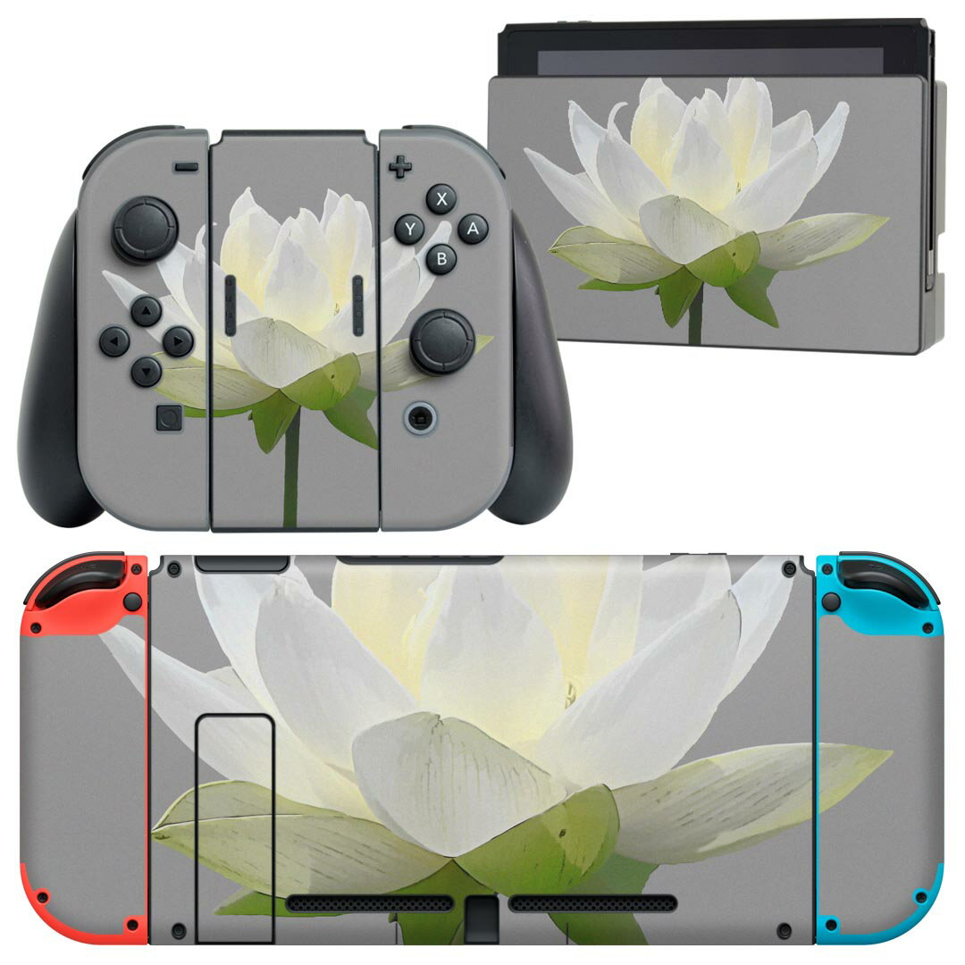 igsticker Nintendo Switch 用 デザインスキンシール 任天堂 ニンテンドー スイッチ 専用 本体ドック Joy-Con Joycon ジョイコン 専用 ゲーム機 カバー アクセサリー フィルム ステッカー 023324 花　フラワー