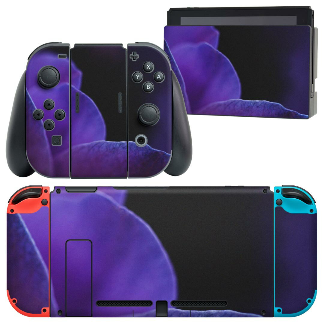 igsticker Nintendo Switch 用 デザインスキンシール 任天堂 ニンテンドー スイッチ 専用 本体ドック Joy-Con Joycon ジョイコン 専用 ゲーム機 カバー アクセサリー フィルム ステッカー 023328 花びら フラワー