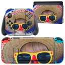 igsticker Nintendo Switch 用 デザインスキンシール 任天堂 ニンテンドー スイッチ 専用 本体ドック Joy-Con Joycon ジョイコン 専用 ゲーム機 カバー アクセサリー フィルム ステッカー 023380 人物 ピエロ サングラス