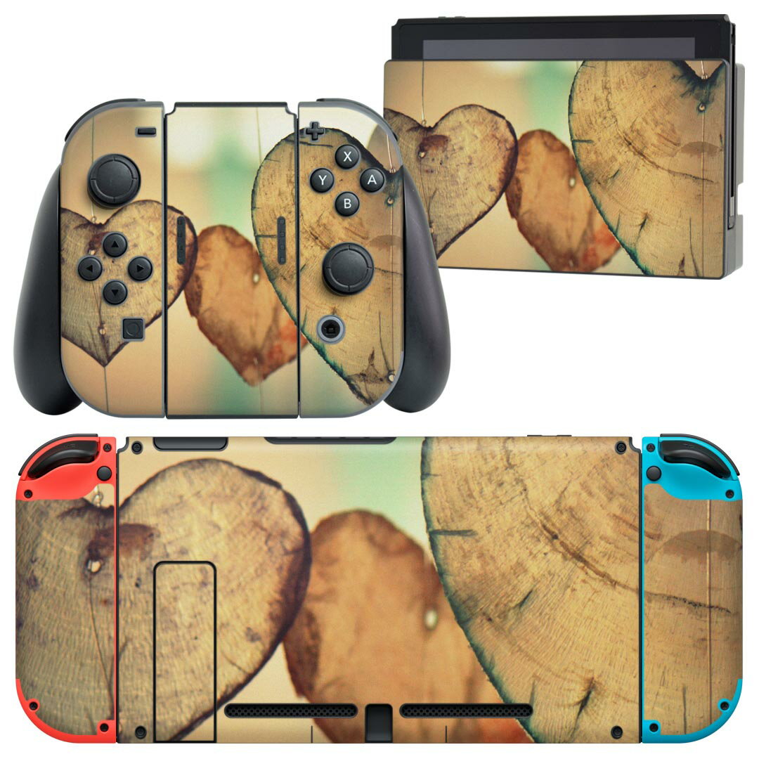igsticker Nintendo Switch 用 デザインスキンシール 任天堂 ニンテンドー スイッチ 専用 本体ドック Joy-Con Joycon ジョイコン 専用 ゲーム機 カバー アクセサリー フィルム ステッカー 023426 ハート　写真