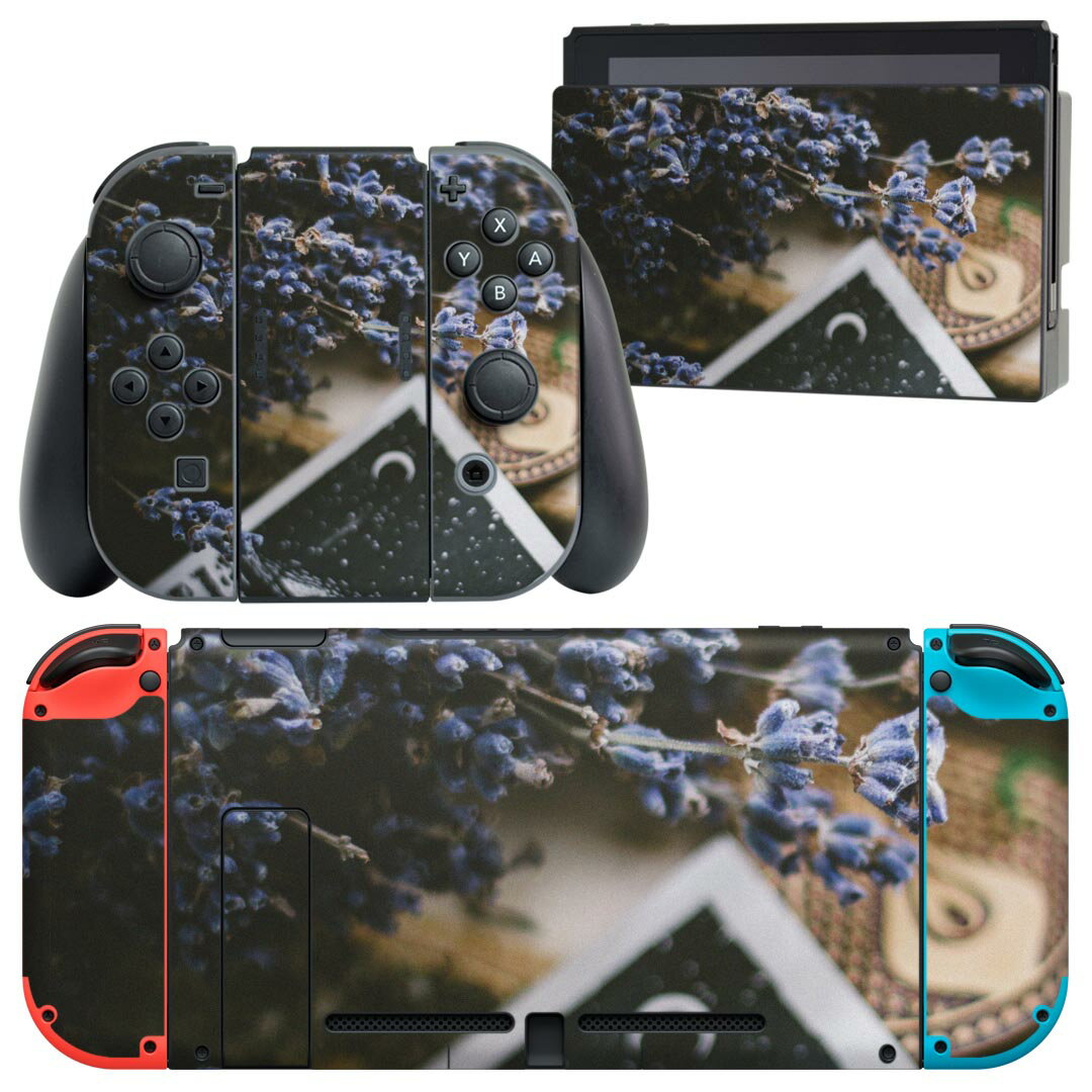 igsticker Nintendo Switch 用 デザインスキンシール 任天堂 ニンテンドー スイッチ 専用 本体ドック Joy-Con Joycon ジョイコン 専用 ゲーム機 カバー アクセサリー フィルム ステッカー 023435 花 植物 写真