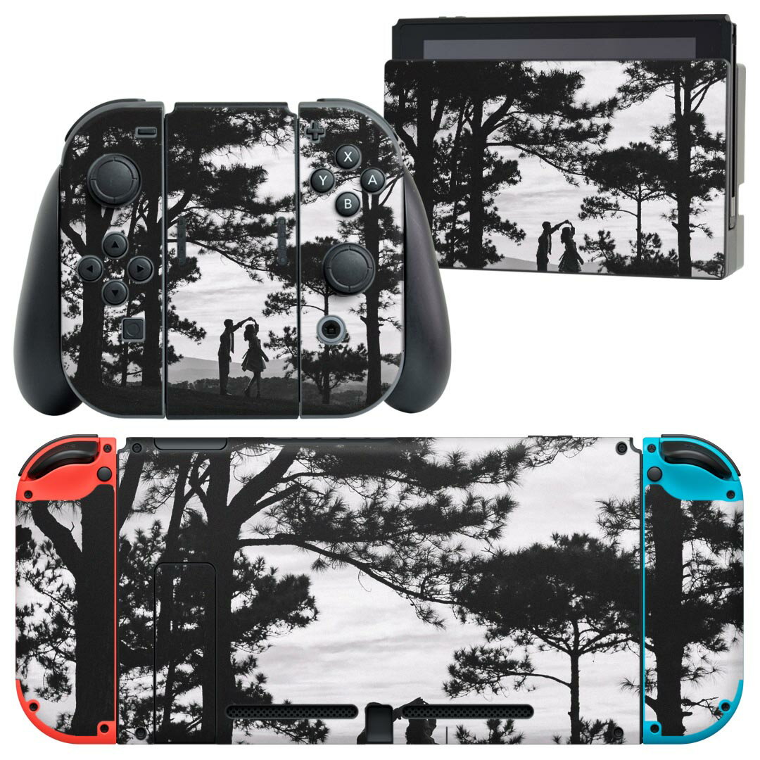 igsticker Nintendo Switch 用 デザインスキンシール 任天堂 ニンテンドー スイッチ 専用 本体ドック Joy-Con Joycon ジョイコン 専用 ゲーム機 カバー アクセサリー フィルム ステッカー 023535 カップル 写真 ダンス