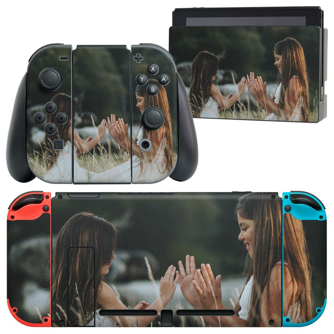 igsticker Nintendo Switch 用 デザインスキンシール 任天堂 ニンテンドー スイッチ 専用 本体ドック Joy-Con Joycon ジョイコン 専用 ゲーム機 カバー アクセサリー フィルム ステッカー 023663 写真 こども 人物