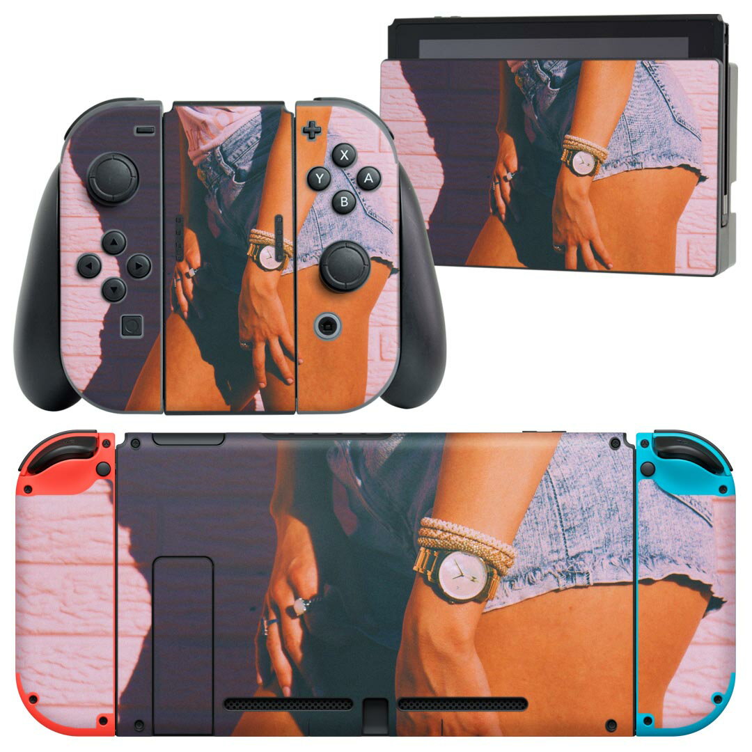 igsticker Nintendo Switch 用 デザインスキンシール 任天堂 ニンテンドー スイッチ 専用 本体ドック Joy-Con Joycon ジョイコン 専用 ゲーム機 カバー アクセサリー フィルム ステッカー 023664 ファッション 写真 人物