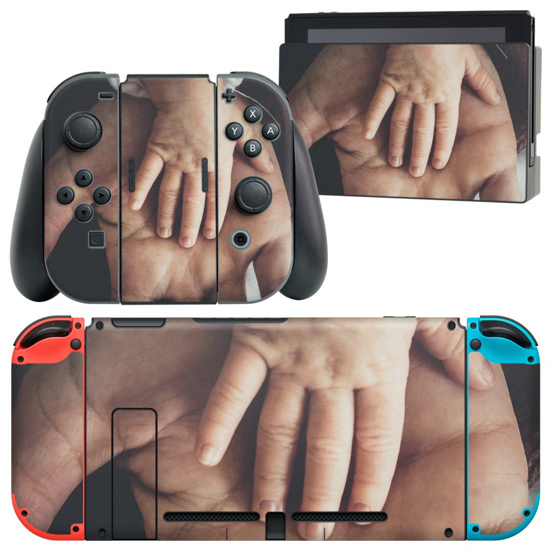 igsticker Nintendo Switch 用 デザインスキンシール 任天堂 ニンテンドー スイッチ 専用 本体ドック Joy-Con Joycon ジョイコン 専用 ゲーム機 カバー アクセサリー フィルム ステッカー 023666 写真 手 人物