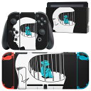igsticker Nintendo Switch 用 デザインスキンシール 任天堂 ニンテンドー スイッチ 専用 本体ドック Joy-Con Joycon ジョイコン 専用 ゲーム機 カバー アクセサリー フィルム ステッカー 023700 イラスト 人物 黒(2)