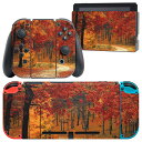 igsticker Nintendo Switch 用 デザインスキンシール 任天堂 ニンテンドー スイッチ 専用 本体ドック Joy-Con Joycon ジョイコン 専用 ゲーム機 カバー アクセサリー フィルム ステッカー 023727 紅葉 秋