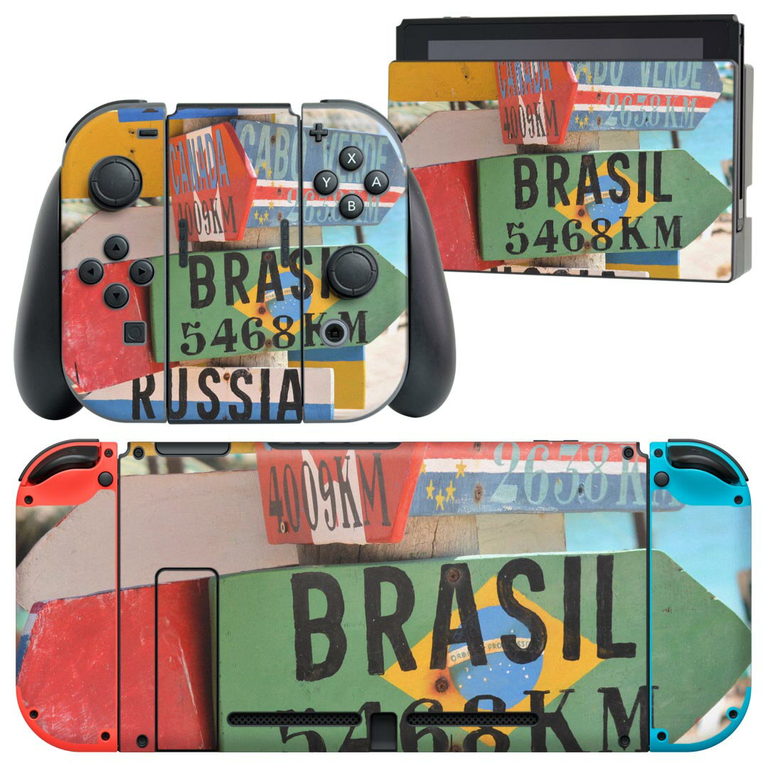 igsticker Nintendo Switch 用 デザインスキンシール 任天堂 ニンテンドー スイッチ 専用 本体ドック Joy-Con Joycon ジョイコン 専用 ゲーム機 カバー アクセサリー フィルム ステッカー 023768 カラフル 看板 写真