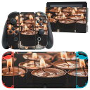 igsticker Nintendo Switch 用 デザインスキンシール 任天堂 ニンテンドー スイッチ 専用 本体ドック Joy-Con Joycon ジョイコン 専用 ゲーム機 カバー アクセサリー フィルム ステッカー 023873 キャンドル ろうそく