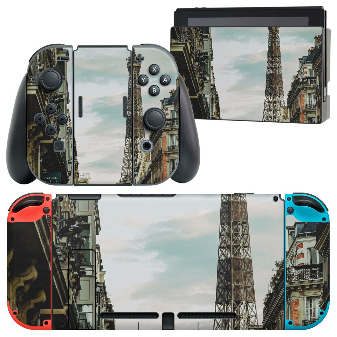 igsticker Nintendo Switch 用 デザインスキンシール 任天堂 ニンテンドー スイッチ 専用 本体ドック Joy-Con Joycon ジョイコン 専用 ゲーム機 カバー アクセサリー フィルム ステッカー 023895 都市　風景　街並み