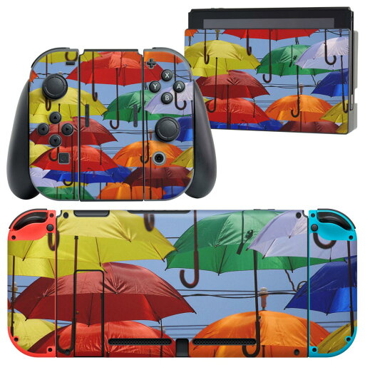 igsticker Nintendo Switch 用 デザインスキンシール 任天堂 ニンテンドー スイッチ 専用 本体ドック Joy-Con Joycon ジョイコン 専用 ゲーム機 カバー アクセサリー フィルム ステッカー 023926 傘 カラフル igsticker Nintendo Switch 用 デザインスキンシール 任天堂 ニンテンドー スイッチ 専用 本体ドック Joy-Con Joycon ジョイコン 専用 ゲーム機 カバー アクセサリー フィルム ステッカー 023926 傘 カラフル