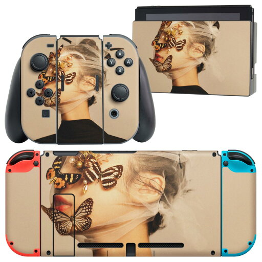 igsticker Nintendo Switch 用 デザインスキンシール 任天堂 ニンテンドー スイッチ 専用 本体ドック Joy-Con Joycon ジョイコン 専用 ゲーム機 カバー アクセサリー フィルム ステッカー 023983 蝶々 人物 女性 igsticker Nintendo Switch 用 デザインスキンシール 任天堂 ニンテンドー スイッチ 専用 本体ドック Joy-Con Joycon ジョイコン 専用 ゲーム機 カバー アクセサリー フィルム ステッカー 023983 蝶々 人物 女性