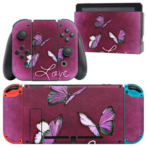 igsticker Nintendo Switch 用 デザインスキンシール 任天堂 ニンテンドー スイッチ 専用 本体ドック Joy-Con Joycon ジョイコン 専用 ゲーム機 カバー アクセサリー フィルム ステッカー 026163 蝶々 LOVE igsticker Nintendo Switch 用 デザインスキンシール 任天堂 ニンテンドー スイッチ 専用 本体ドック Joy-Con Joycon ジョイコン 専用 ゲーム機 カバー アクセサリー フィルム ステッカー 026163 蝶々 LOVE