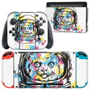 igsticker Nintendo Switch 用 デザインスキンシール 任天堂 ニンテンドー スイッチ 専用 本体ドック Joy-Con Joycon ジョイコン 専用 ゲーム機 カバー アクセサリー フィルム ステッカー 026171 動物 猫 ネコ 宇宙(2)
