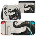 igsticker Nintendo Switch 用 デザインスキンシール 任天堂 ニンテンドー スイッチ 専用 本体ドック Joy-Con Joycon ジョイコン 専用 ゲーム機 カバー アクセサリー フィルム ステッカー 026173 動物 ネコ 猫 タコ 妖怪