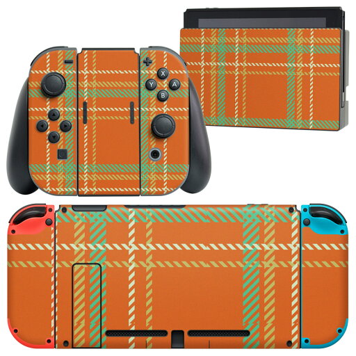 igsticker Nintendo Switch 用 デザインスキンシール 任天堂 ニンテンドー スイッチ 専用 本体ドック Joy-Con Joycon ジョイコン 専用 ゲーム機 カバー アクセサリー フィルム ステッカー 004038 チェック 緑 オレンジ igsticker Nintendo Switch 用 デザインスキンシール 任天堂 ニンテンドー スイッチ 専用 本体ドック Joy-Con Joycon ジョイコン 専用 ゲーム機 カバー アクセサリー フィルム ステッカー 004038 チェック 緑 オレンジ